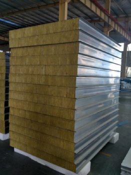 Rock wool/PU/glass wool sandwich board